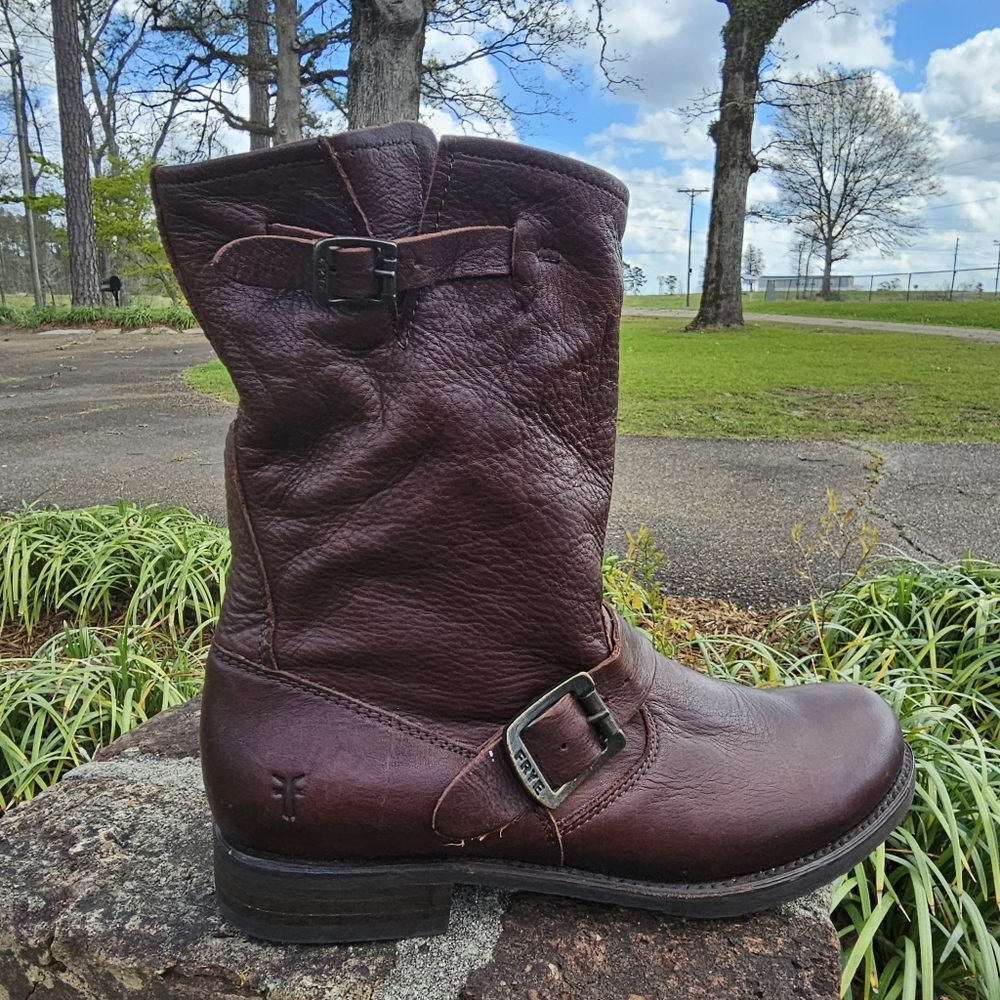 Frye Brown Leather Ankle Boots Size 9 - Picture 13 of 14